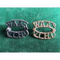 WOMENS AUXILIARY ARMY SERVICES SHOULDER TITLE PAIR-WORN WW2-LUGS COMPLETE