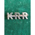 KINGS ROYAL RIFLES,BRASS TITLE,WORN PRE 1958 - 2 LUGS