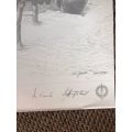 SA RECCE REGT. PENCIL SKETCH BY L. GREWER STEENKAMP AND SIGNED BY MAJ. F.W. LOOTSand COL. JAN BREYTE