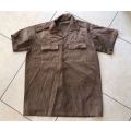 SADF PERIOD NUTRIA SHORT SLEEVE SHIRT-SIZE LARGE-MEASURES 50 CM ARMPIT TO ARMPIT-GOOD CONDITION WITH