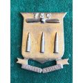 TECHNICAL SERVICES CORPS, (FIELD MADE) CAP BADGE-1940-42- NO LUGS