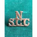 BRASS SHOULDER TITLE OF NATAL SENIOR CADET CORPS FOR YOUTHS WHO HAD LEFT SCHOOL-NOT USED AFTER 1912
