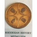 RHODESIA HISTORY BRONZE MEDALLION VOLUME 5-INTERNAL SETTLEMENT-SIZE 42MM-GILDED BRONZE-MASS 33,9GR-M