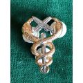 SA MEDICAL SERVICES,BI METAL,TECHNICAL AND ADMINISTRATION PERSONNEL BREAST BADGE- APPROVED IN 1975-