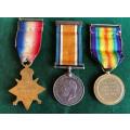 FULL SIZE WW1 1914-15 STAR AWARDED TO 69464 DVR R. FRITH R.F.A. SILVER WAR AND VICTORY MEDAL BOTH AW