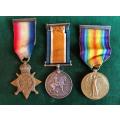 FULL SIZE WW1 1914-15 STAR AWARDED TO 69464 DVR R. FRITH R.F.A. SILVER WAR AND VICTORY MEDAL BOTH AW