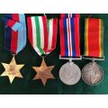 WW2 MEDAL GROUP OF 4 AWARDED TO 577314 G.J. PELTERET