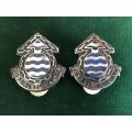 ORDNANCE SERVICES CORPS COLLAR BADGE PAIR-WORN FROM 1970`S- PINS INTACT