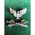 TRANSVAAL STATE ARTILLERY CHROME BERET BADGE-WORN FROM 1970`S-LUGS + PINS INTACT