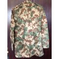 POLICE TASK FORCE-2ND PATTERN CAMO LONG SLEEVE SHIRT -SIZE MEDIUM TO LARGE-MEASURES 60 CM ARMPIT TO