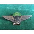 BOTSWANA DEFENCE FORCE PARA WING DARK BRONZE WING-GREEN AND BLACK ENAMEL CENTRE - 2 PINS