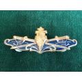 EXECUTIVE OFFICER OF THE NAVY-GOLD AND ENAMEL,MESS DRESS BREAST BADGE-APPROVED IN 1989-2 PINS