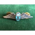SA PARACHUTE STATICLINE INSTRUCTORS CHROME AND ENAMEL CENTRE (NO COATING)MESS DRESS WING- WORN FROM