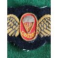 SA NAVY WING FOR PERSONNEL-QUALIFIED TO INSTRUCT IN FREE FALL PARACHUTING-GOLD WIRE EMBROIDERED