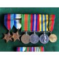 FULL SIZE WITH MINIATURES WW2 WITH KOREA MEDAL GROUP(1951) THE KOREA MEDAL NAMED TO BUCK S.P. PMX 80