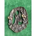 1ST RESERVE BRIGADE BRONZE METAL CAP BADGE- WORN 1940-1943- 2 LUGS