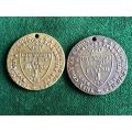 2X GEORGE 111 TOKENS SOLD TOGETHER -DIAMETER 25,5 MM- BRASS