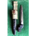 NO 9 BAYONET FOR THE NO 4 LEE ENFIELD RIFLE-COMPLETE WITH FROG AND STEEL SCABBARD -GOOD CONDITION-TO