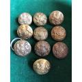 UNIVERSAL BRITISH TUNIC BUTTONS- 10 SOLD TOGETHER-DIAMETER 16 M