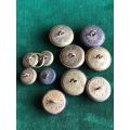 SA MEDIC CORPS BRASS TUNIC BUTTONS-WORN FROM 1923- 11 SOLD TOGETHER-DIAMETER 16 AND 25 MM