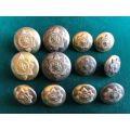 SAP BRASS TUNIC BUTTONS-POST 1952- 12 SOLD TOGETHER-DIAMETER 25 AND 18 MM