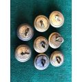 SAP BRASS TUNIC BUTTONS-WORN BY EUROPEANS PRE 1952- DIAMETER 8 MM-8 SOLD TOGETHER