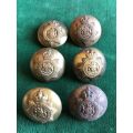 SAP BRASS TUNIC BUTTONS-WORN BY EUROPEANS PRE 1952-DIAMETER 25 MM-6 SOLD TOGETHER