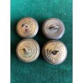 SAP BRASS TUNIC BUTTONS-WORN BY EUROPEANS PRE 1952-DIAMETER 25 MM- 4 SOLD TOGETHER