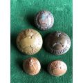 AUSTRALIAN MILITARY FORCES BUTTONS 5 IN TOTAL-MEASURES 25 AND 16 MM