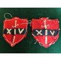 ORIGINAL WW2 14TH ARMY (FAR EAST) ARM FLASH PAIR