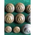 DUKE OF EDENBURGH`S OWN VOLUNTEER RIFLES BUTTONS- 9 SOLD TOGETHER-DIAMETER 25 AND 15 MM