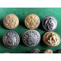 VSA MILITARY BUTTONS-MIXED LOT OF 17-SOLD TOGETHER-DIAMETER 28 ,20 AND 16 MM
