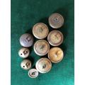 ROYAL NAVY TUNIC BUTTONS- 10 IN TOTAL-DIAMETER 23 AND 15 MM