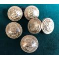 R.N.V.R.-SA NAVAL TUNIC BUTTONS- 6 SOLD TOGETHER-DIAMETER 19MM