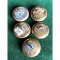 SA NAVY BUTTONS-WORN 1945-61-5 SOLD TOGETHER-DIAMETER 22M