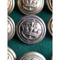 GILT NAVAL TUNIC BUTTONS-19 IN TOTAL-DIAMETER 18 AND 15 MM