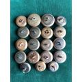 GILT NAVAL TUNIC BUTTONS-19 IN TOTAL-DIAMETER 18 AND 15 MM