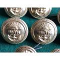 GILT NAVAL TUNIC BUTTONS- 17 IN TOTAL-DIAMETER 20 AND 18 MM