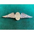 SA PARACHUTE STATICLINE INSTRUCTOR FULL SIZE WING-CHROME WITH ENAMEL CENTRE (NO LUCITE COVER)WORN FR