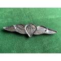 SA PARACHUTE DISPATCHER OR 50 JUMPS OR MORE-FULL SIZE,CHROMED AND LUCITE COVERED CENTRE WING- WORN F