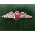 SA PARACHUTE FREEFALL INSTRUCTOR,CHROME AND ENAMEL MESS DRESS WING-WORN FROM THE 1970`S-NO LUCITE CO