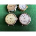 SELECTION OF 5 VINTAGE WATCHES-SOLD TOGETHER-AS IS- MECHANISMS STILL INSIDE CASINGS
