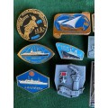 SOVIET RUSSIA NAVAL PINS-SELECTION OF 9 SOLD TOGETHER-CIRCA 1980`S-STICK PINS INTACT