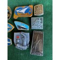 SOVIET RUSSIA NAVAL PINS-SELECTION OF 9 SOLD TOGETHER-CIRCA 1980`S-STICK PINS INTACT
