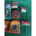 SOVIET RUSSIA NAVY PINS-SELECTION OF 9 SOLD TOGETHER-CIRCA 1980`S-STICK PINS INTACT