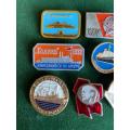 SOVIET RUSSIA NAVY PINS-SELECTION OF 7-SOLD TOGETHER-CIRCA 1980`S- STICK PINS INTACT