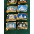 SOVIET RUSSIA,RARE 1970`S-COLLECTABLE NAVY PINS-SET 9 SOLD TOGETHER-STICK PINS INTACT
