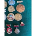 SOVIET RUSSIA,NAVAL PINS-SELECTION OF 11-SOLD TOGETHER-CIRCA 1970`S-1980`S-STICK PINS INTACT EXCEPT