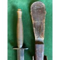 EARLY FAIRBAIRN SYKES FIGHTING KNIFE-RING GRIP PATTERN FROM WW2 PERIOD-ORIGINAL WITH MARKINGS-TOTAL