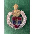 ENGINEERS/1 CONSTRUCTION REGIMENT CAP BADGE-APPROVED IN 1986-2X SCREW LUGS